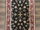 Pak Persian Rug 3x5, Black and Red, Floral Allover, Vintage Hand Knotted Wool Oriental Carpet, Pakistani Rug, Small Handmade Area Rug 3 x 5