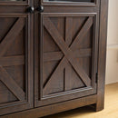 Coffee Bar Cabinet, Kitchen Storage Cabinet, Modern Farmhouse Buffet Sideboard and Adjustable Shelf, Barn Door Accent Cabinet for Kitchen, Dining Room, L38''*W15.35'*H35' Espresso