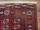 Antique Persian Turkoman Bokhara Rug 7x11, Tribal Rug, Red