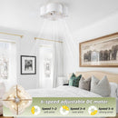 20 Inch Boho White Ceiling Fan With Light Remote Flush Mount