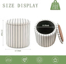 EighteenInch Round Storage Ottoman With Removable Tray