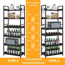 Adjustable Industrial Bookshelf 70 Inch Black Metal