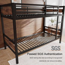 Rustic Brown Twin Over Twin Bunk Bed With Under Bed Storage