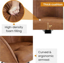 Brown Faux Leather Desk Chair With Adjustable Tilt