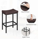 Saddle Bar Stools Set Of 2 Counter Height 24.8 Inches Brown And Black