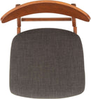 Walnut Finish Dining Chairs With Black Cushions Set Of 2