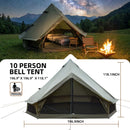 Large 16FT 10-Person All-Season Waterproof Bell Tent With Stove Jack (SAK31584)