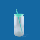 16oz Sublimatable Glass Glitter Globe - Aqua Marine