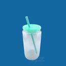 16oz Sublimatable Glass Glitter Globe - Aqua Marine