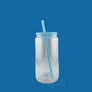 16oz Sublimatable Glass Glitter Globe - Baby Blue
