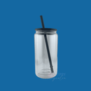 16oz Sublimatable Glass Glitter Globe - Black