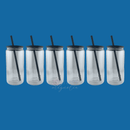 16oz Sublimatable Glass Glitter Globe - Black