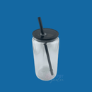 16oz Sublimatable Glass Glitter Globe - Black