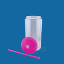 16oz Sublimatable Glass Glitter Globe - Hot Pink