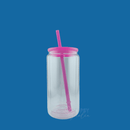 16oz Sublimatable Glass Glitter Globe - Hot Pink