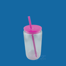 16oz Sublimatable Glass Glitter Globe - Hot Pink