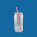 16oz Sublimatable Glass Glitter Globe - Pink
