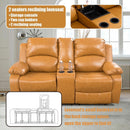 Ginger Faux Leather Reclining Sofa and Loveseat Set