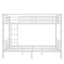 Metal Full XL over Full XL Bunk Bed for Teens and Adults,Space-Saving/Noise Reduced/No Box Spring Needed, White