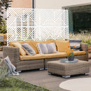 Outdoor & Indoor Privacy Screen Metal Privacy Screen 76' H×48' W, Freestanding Decorative Privacy Screen for Deck Balcony Patio, Privacy Fence Panels White