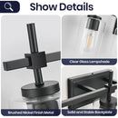 Jasper 3-Light Modern Clear Glass Bathroom Vanity Light, Black & Nickel