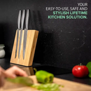 Magnetic bamboo knife holder