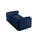 Modern Chenille Blue 2-Seater Sofa with Hidden Storage and Cylindrical Support