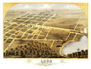 Vintage Map of Loda, Illinois 1869