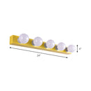 DecorBites™ Macaron Style Metallic Vanity Light Fixture - Pink/Yellow - 3/4 Lights for Bedroom Wall Lighting