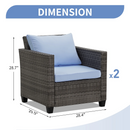 Ainfox 2 pcs Patio Sofa, Single Chair,Patio Furniture