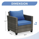 Ainfox 2 pcs Patio Sofa, Single Chair,Patio Furniture