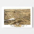 Vintage Map of Naperville, Illinois 1869