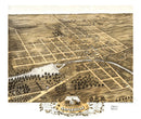 Vintage Map of Naperville, Illinois 1869