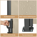 Retractable Side Awning, 118 x 71 in, Waterproof and UV-Resistant, Privacy Screen for Patio, Balcony, Garden, Beige Polyester with Dark Grey Frame