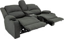 Powered Double Wall Hugger Recliner Sofa 67in Fossil Cloth