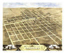 Vintage Map of Sandwich, Illinois 1869