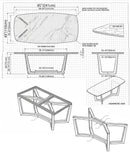 Marble Dining Table Rectangular Polished and Eased Edge