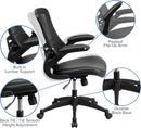 Kelista Mid-Back Ergonomic Office Chair With Adjustable Height, Black
