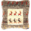 Fine Hand knotted Gabbeh pillow 14"X 14"