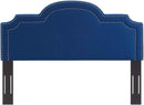 Navy Velvet King Headboard with Nailhead Trim and Foam