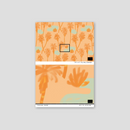 Palm Oasis Wallpaper, orange and mint