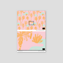 Palm Oasis Wallpaper, pink and orange