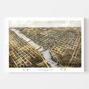 Vintage Map of Grand Rapids, Michigan 1868