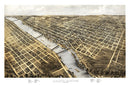 Vintage Map of Grand Rapids, Michigan 1868