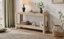 Mirod Modern Farmhouse Console Table,Elegant Minimalist Design with Premium Wood Veneer and Rounded Corners