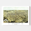 Vintage Map of Hudson, Michigan 1868