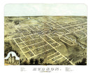 Vintage Map of Hudson, Michigan 1868