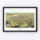 Vintage Map of Hudson, Michigan 1868