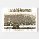 Vintage Map of Kalamazoo, Michigan 1883