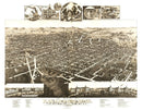 Vintage Map of Kalamazoo, Michigan 1883